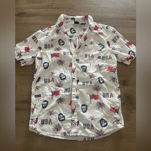 Medium MAD engine short sleeve patriotic Abraham Lincoln USA top